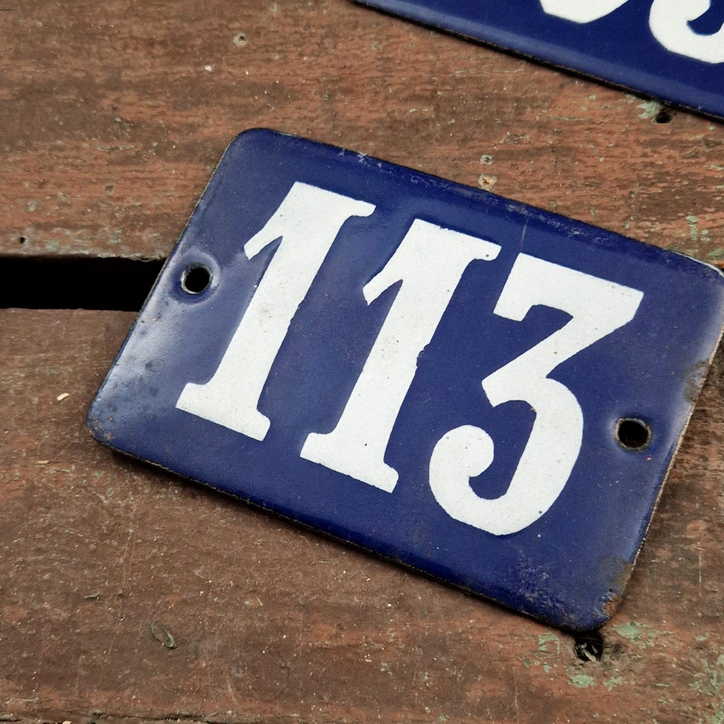 Antique enamel plaques "House No."