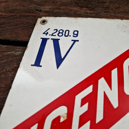 Ancienne plaque émaillée LICENCE IV - 4.280.9