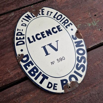 Sign reading "License IV - Sale of Beverages", Circa 1930