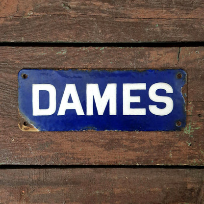 Blue enamel sign "LADIES", Circa 1930-1940