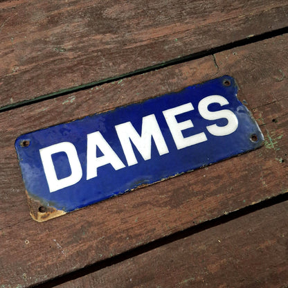 Blue enamel sign "LADIES", Circa 1930-1940