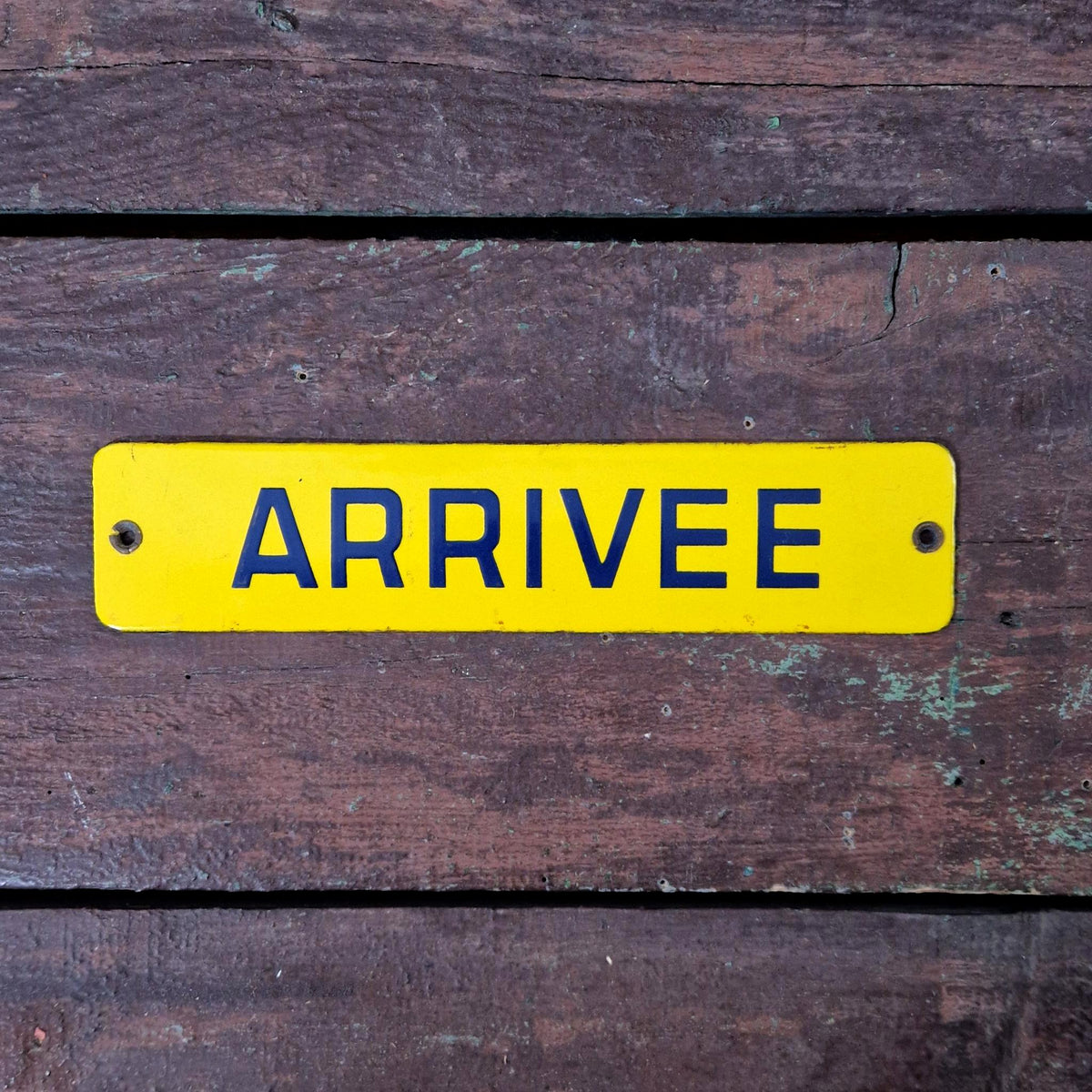 Plaque émaillée « ARRIVÉE », Vers 1950