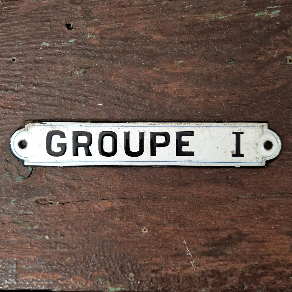 Antique enamel sign "Group 1"