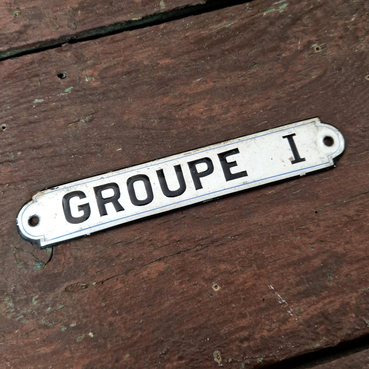 Antique enamel sign "Group 1"