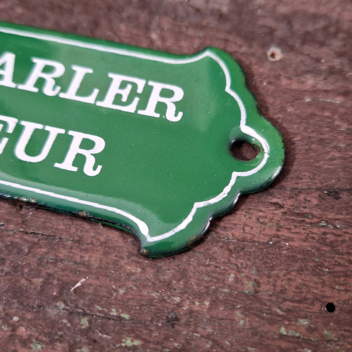 Enamel sign: "No talking to the driver"