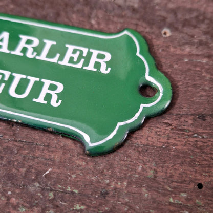 Enamel sign: "No talking to the driver"