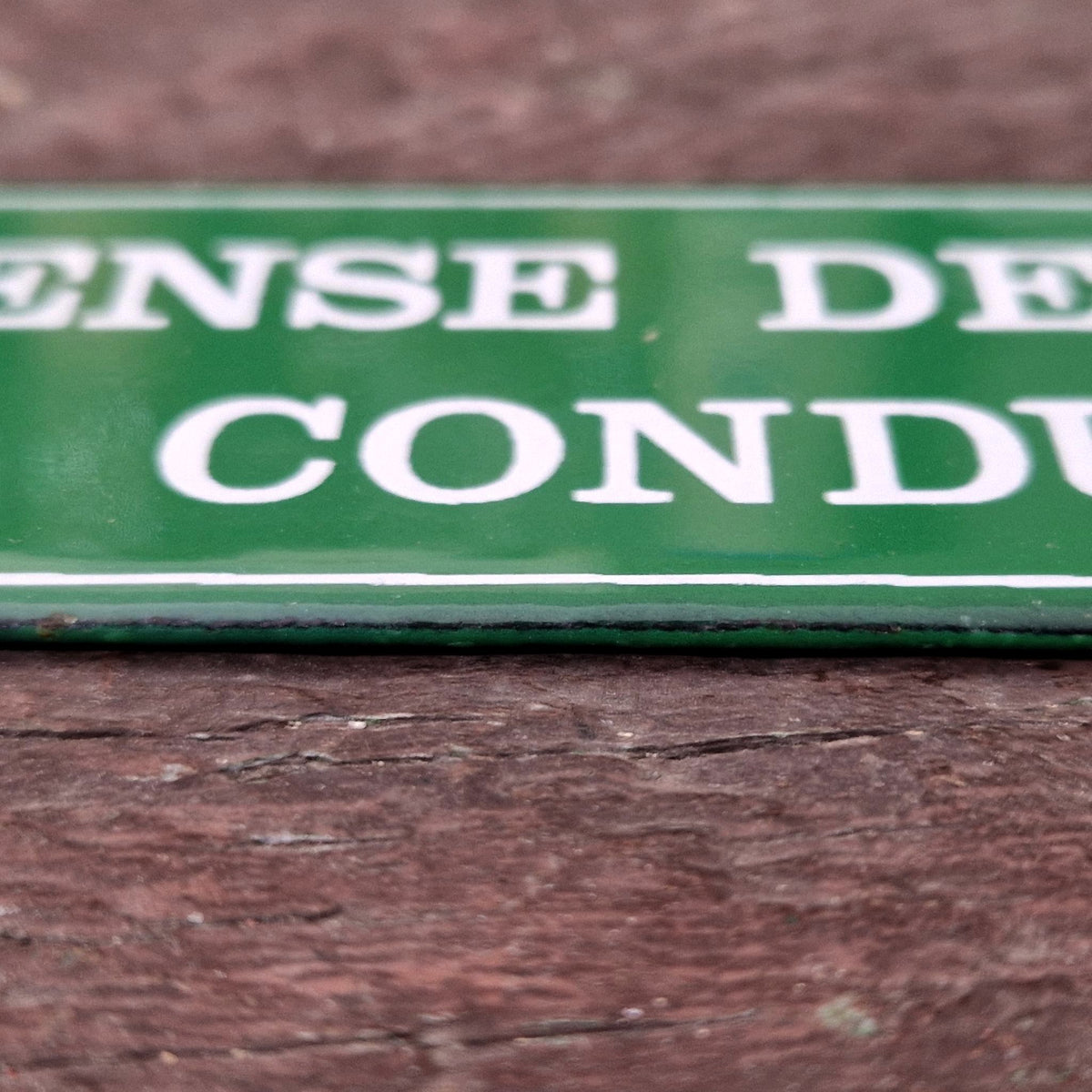 Enamel sign: "No talking to the driver"