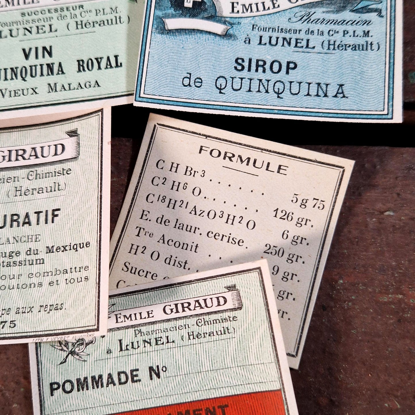 Vintage pharmacy labels (x10)