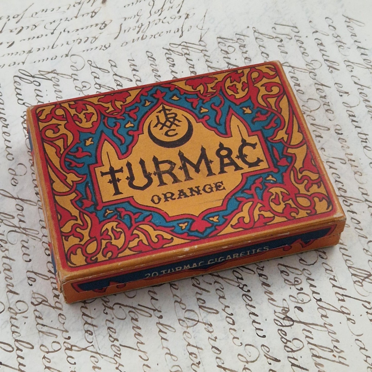 Vintage "Turmac Orange" cigarette box