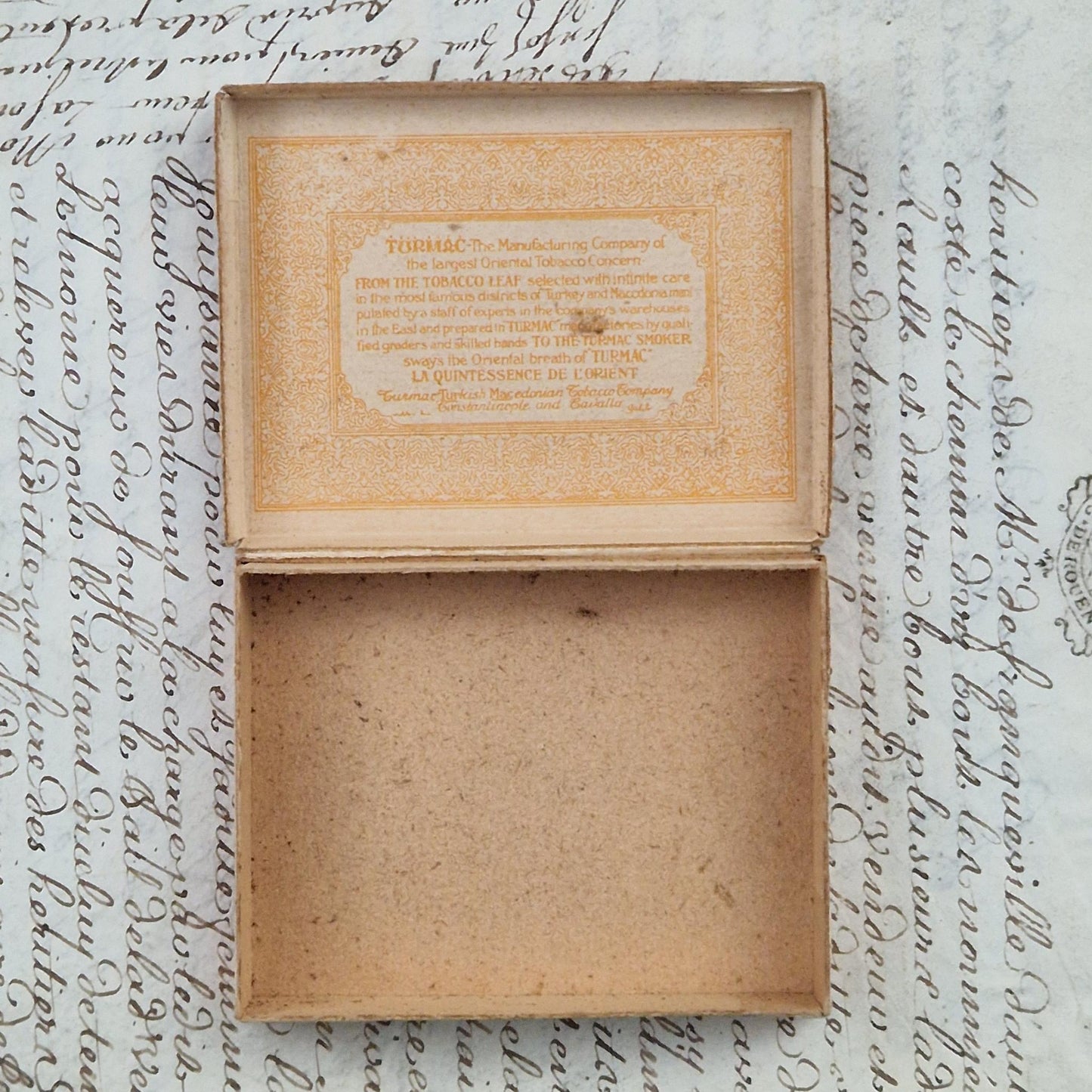 Vintage "Turmac Orange" cigarette box