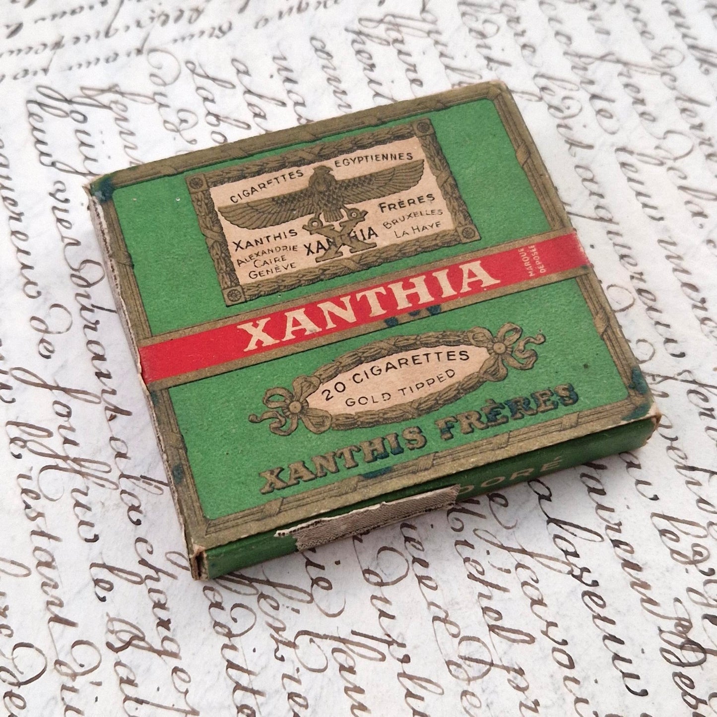 Complete box of Egyptian "Xanthia" cigarettes