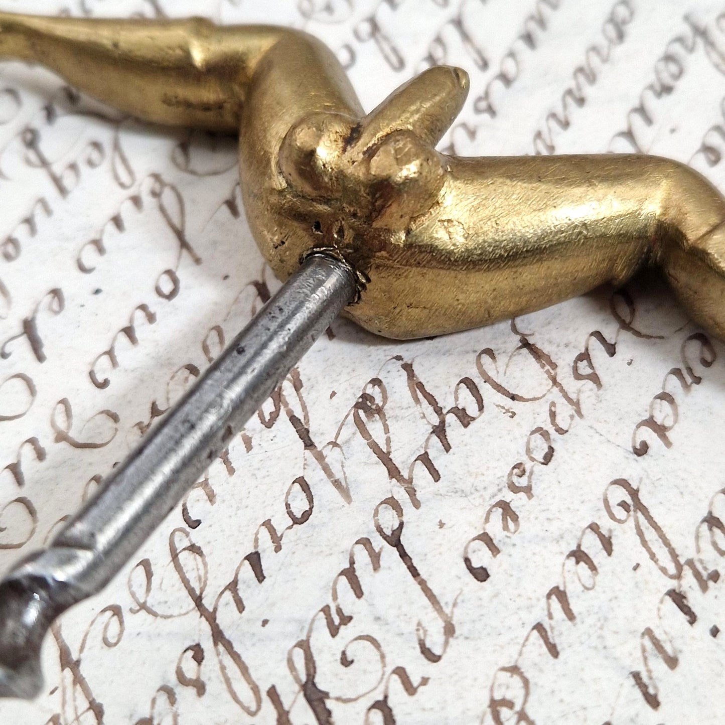 Erotic bronze corkscrew - Late 19th century