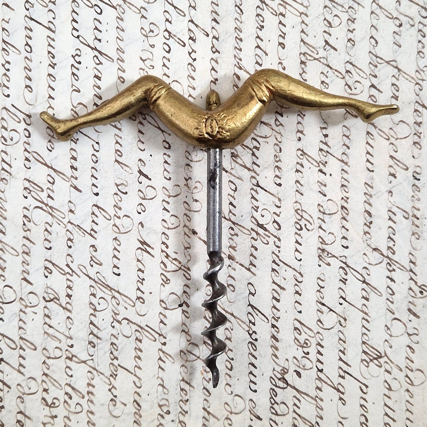 Erotic bronze corkscrew - Late 19th century