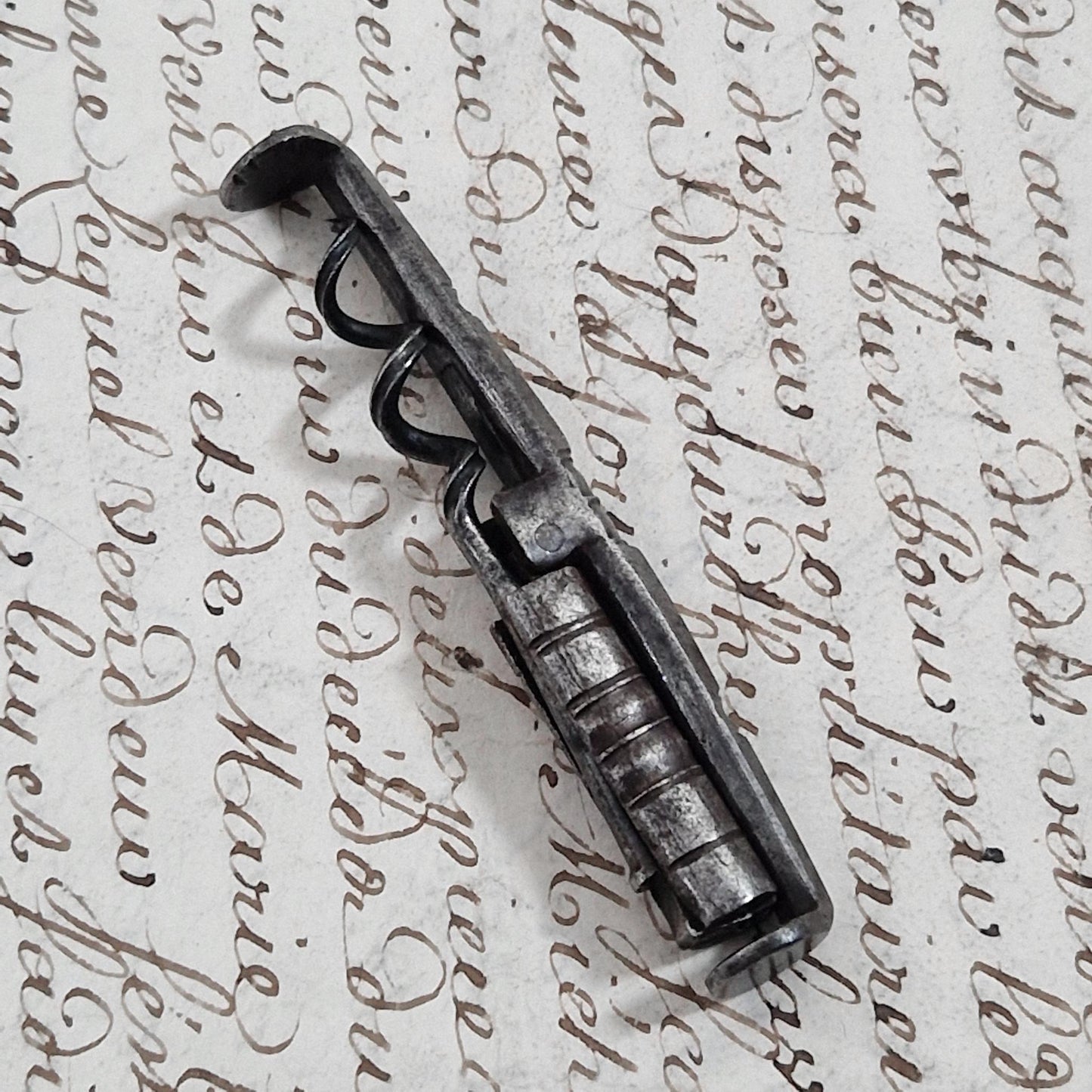 Rare folding wrought iron corkscrew - 18th century
