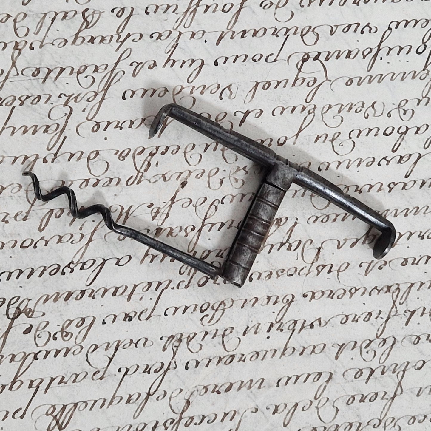 Rare folding wrought iron corkscrew - 18th century