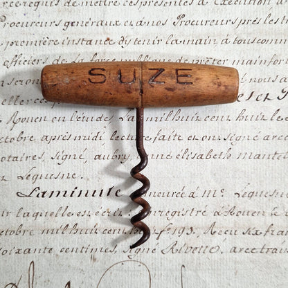 Tire-bouchon publicitaire « SUZE » - manche bois