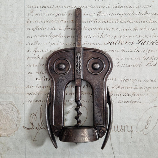 Antique lever corkscrew "BOJ"
