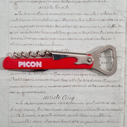"PICON" advertising corkscrew/lemonade dispenser