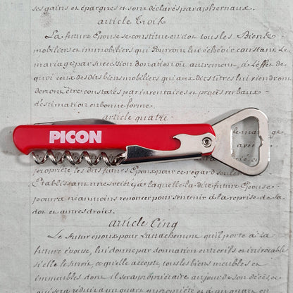 "PICON" advertising corkscrew/lemonade dispenser