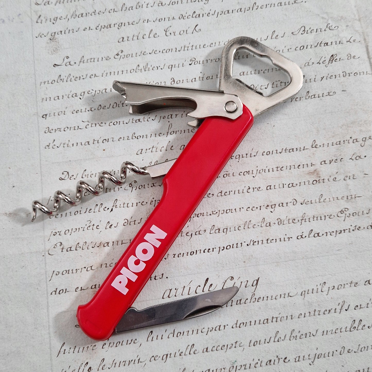 "PICON" advertising corkscrew/lemonade dispenser