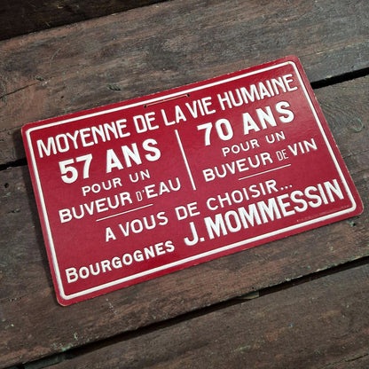 Carton publicitaire « Moyenne de la vie humaine - Buveur de vin »