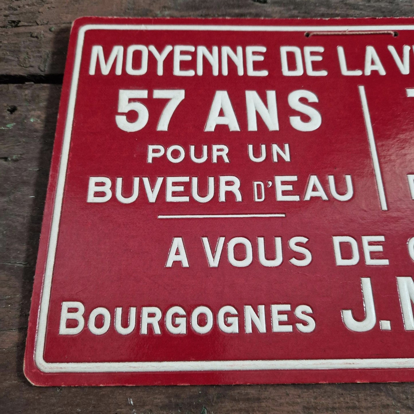 Carton publicitaire « Moyenne de la vie humaine - Buveur de vin »