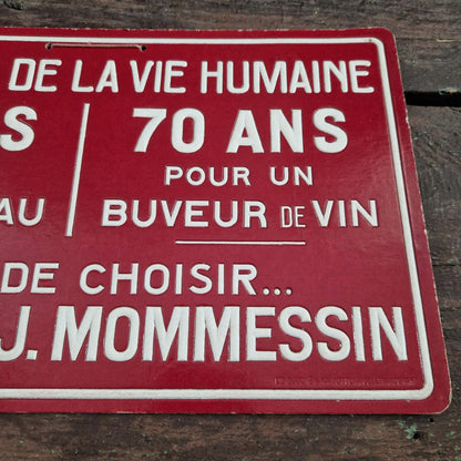 Carton publicitaire « Moyenne de la vie humaine - Buveur de vin »