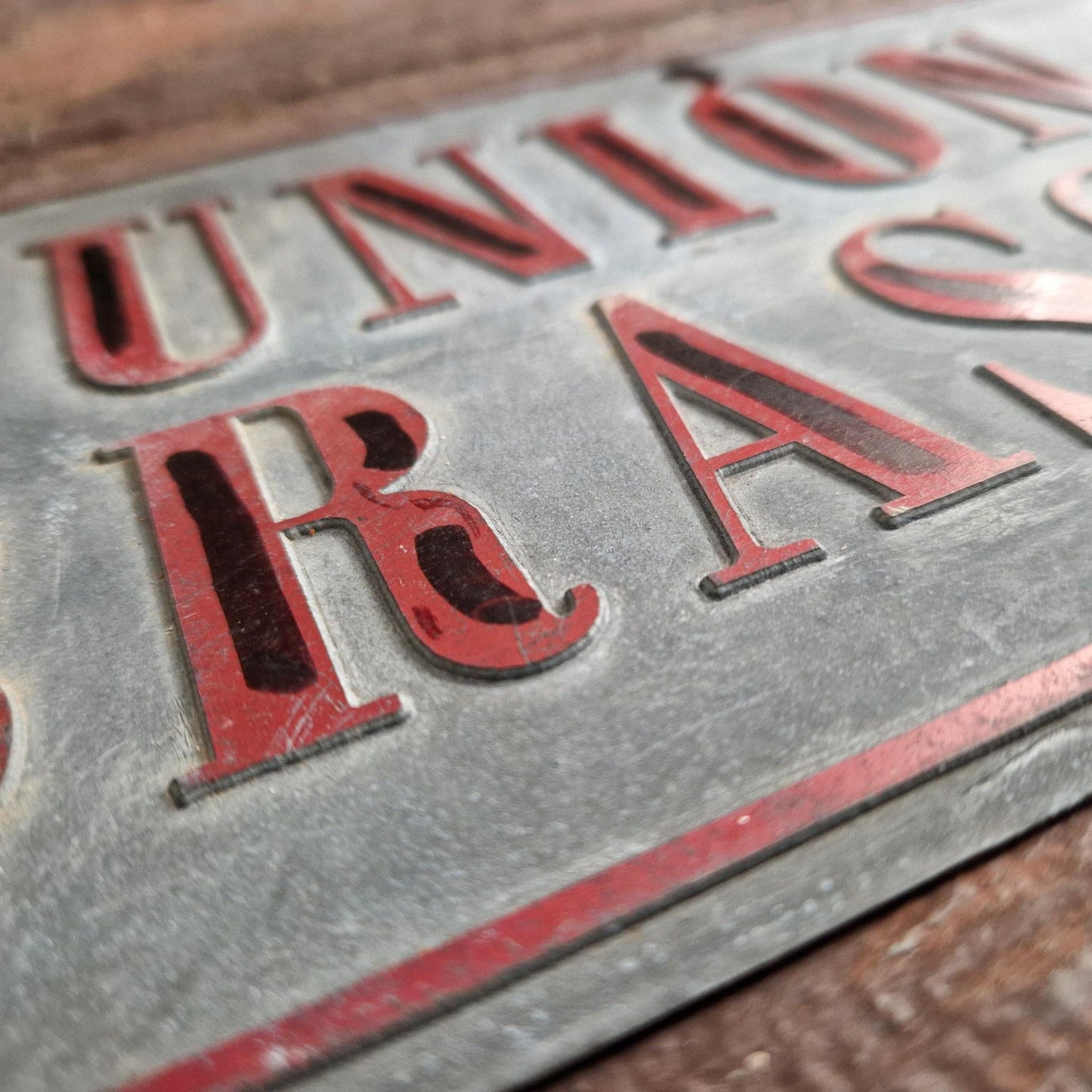 Antique zinc plaque "Union of Breweries"