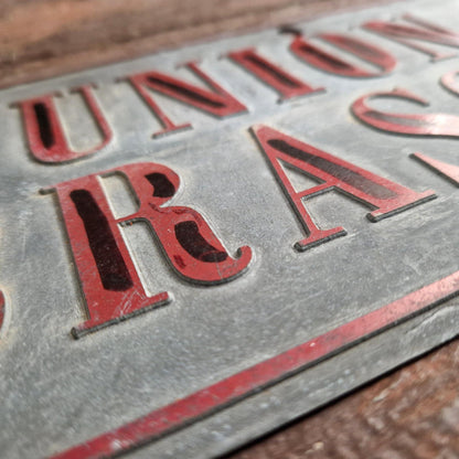 Antique zinc plaque "Union of Breweries"