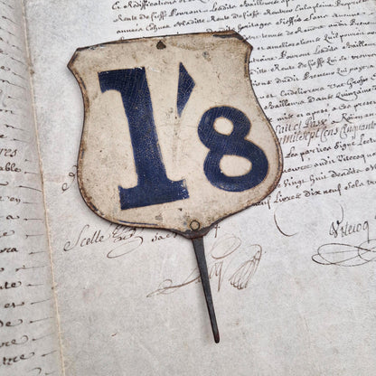 Ancienne étiquette de prix anglaise « 1/8 » – Blason