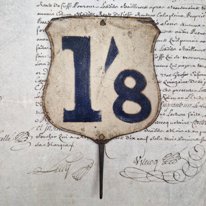 Ancienne étiquette de prix anglaise « 1/8 » – Blason