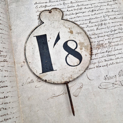 Grande étiquette de prix ancienne « 1/8 », Angleterre