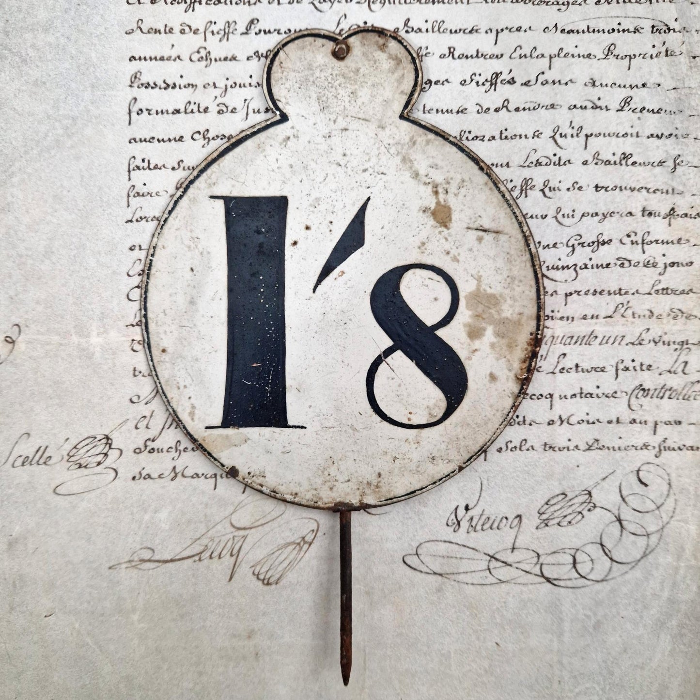 Grande étiquette de prix ancienne « 1/8 », Angleterre