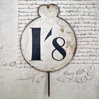 Grande étiquette de prix ancienne « 1/8 », Angleterre