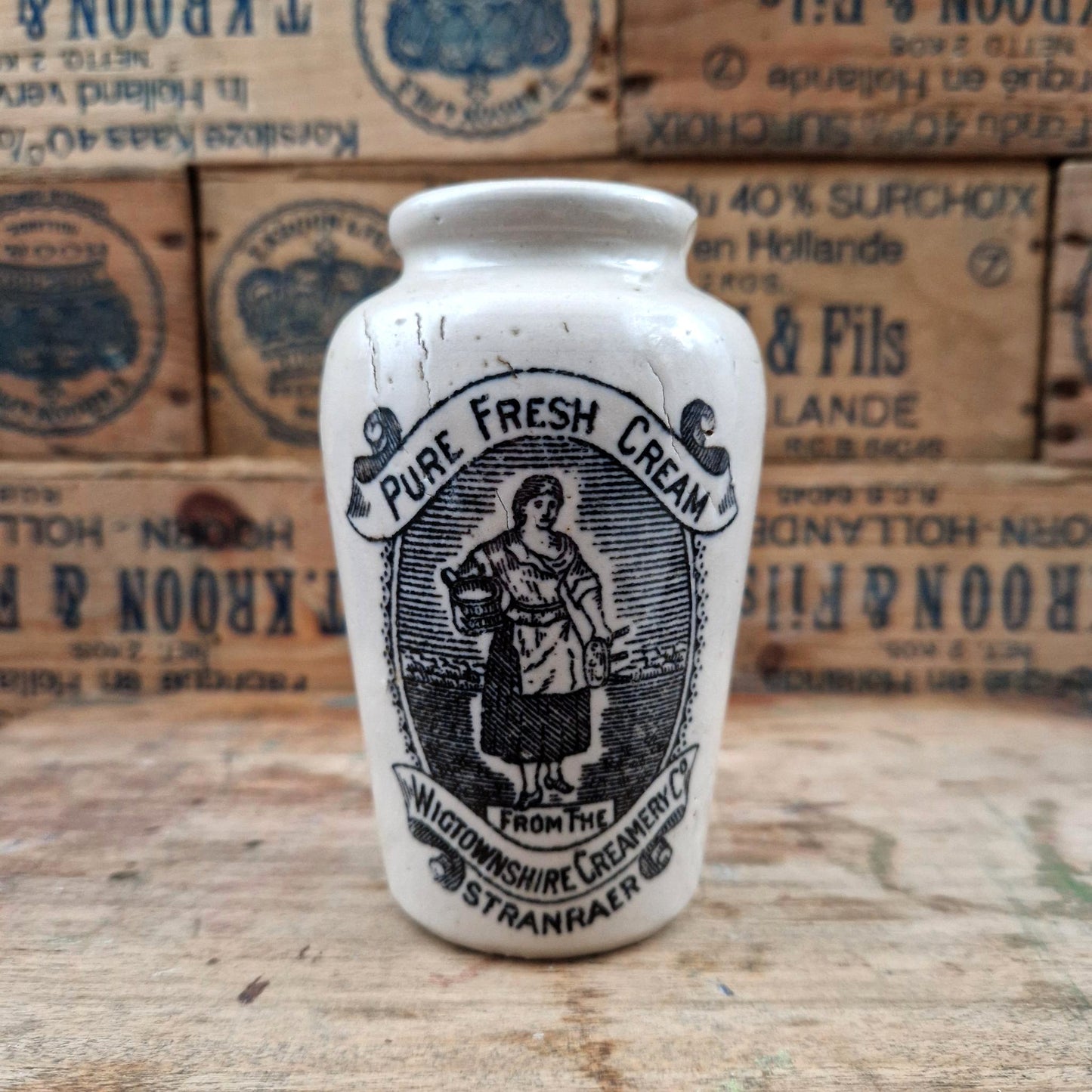 "Pure Fresh Cream - Stranraer" promotional jar