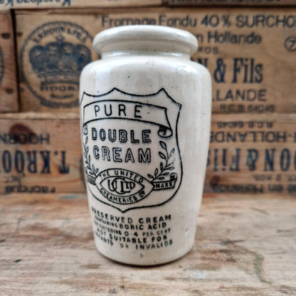Pot ancien « Pure Double Cream - The United Creameries Ltd »