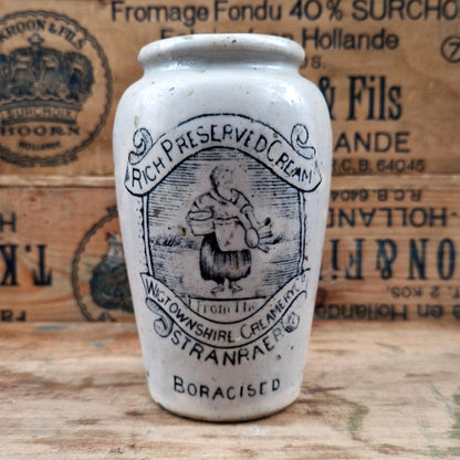 Ancien Pot « Rich Preserved Cream, Stranraer »