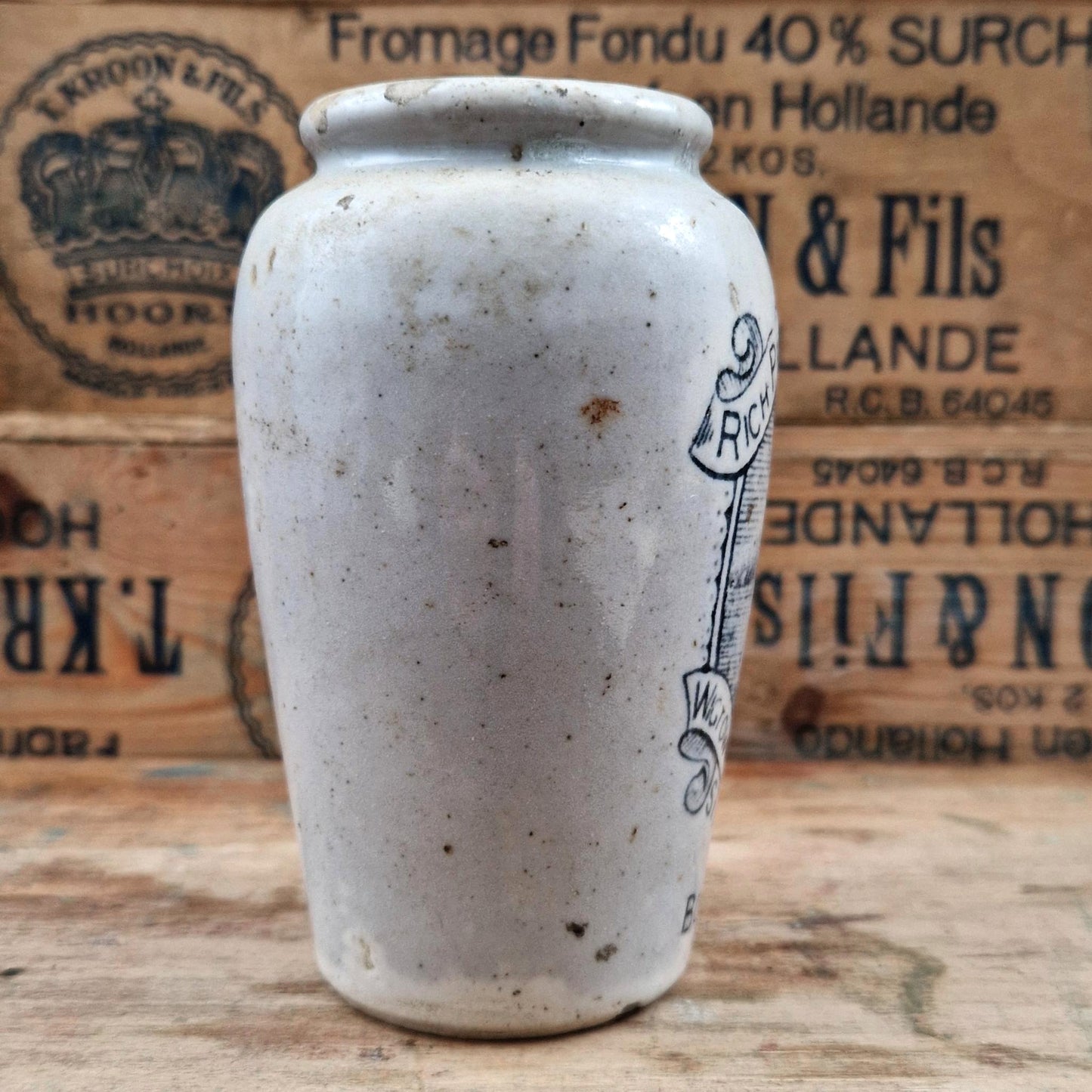 Ancien Pot « Rich Preserved Cream, Stranraer »