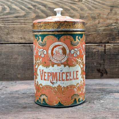 Antique lithographed tin box "Vermicelli"