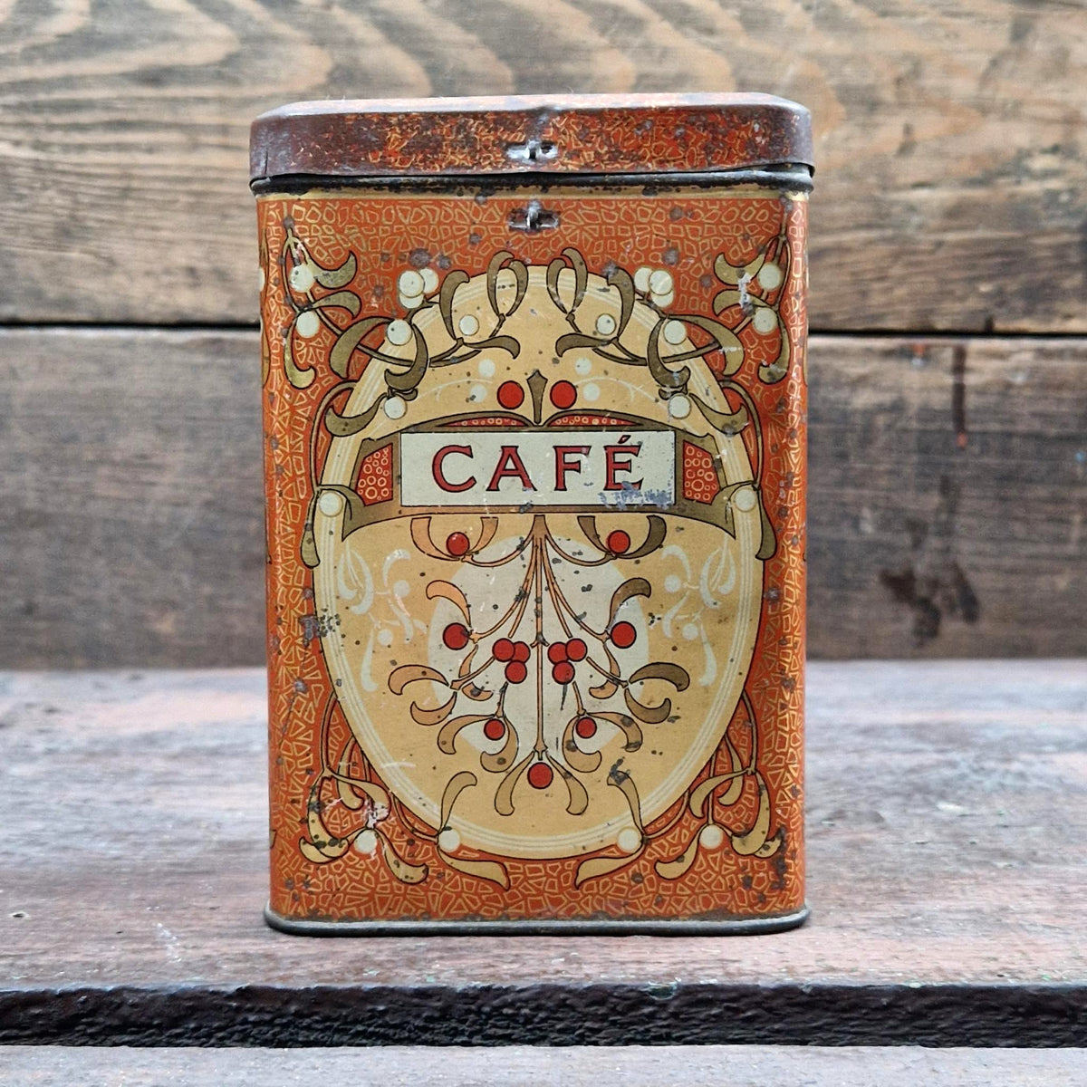 Lithographed tin box "Café Julien Damoy"