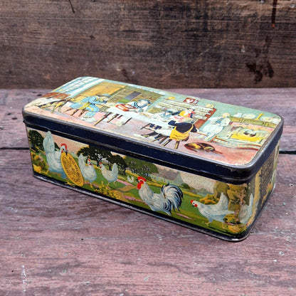 Lithographed tin box "Galettes Saint Michel, J Grellier"