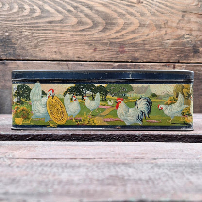 Lithographed tin box "Galettes Saint Michel, J Grellier"