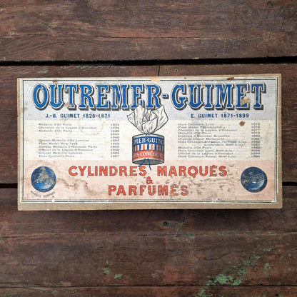 Rare boîte ancienne « Outremer Guimet » – Cylindres marqués