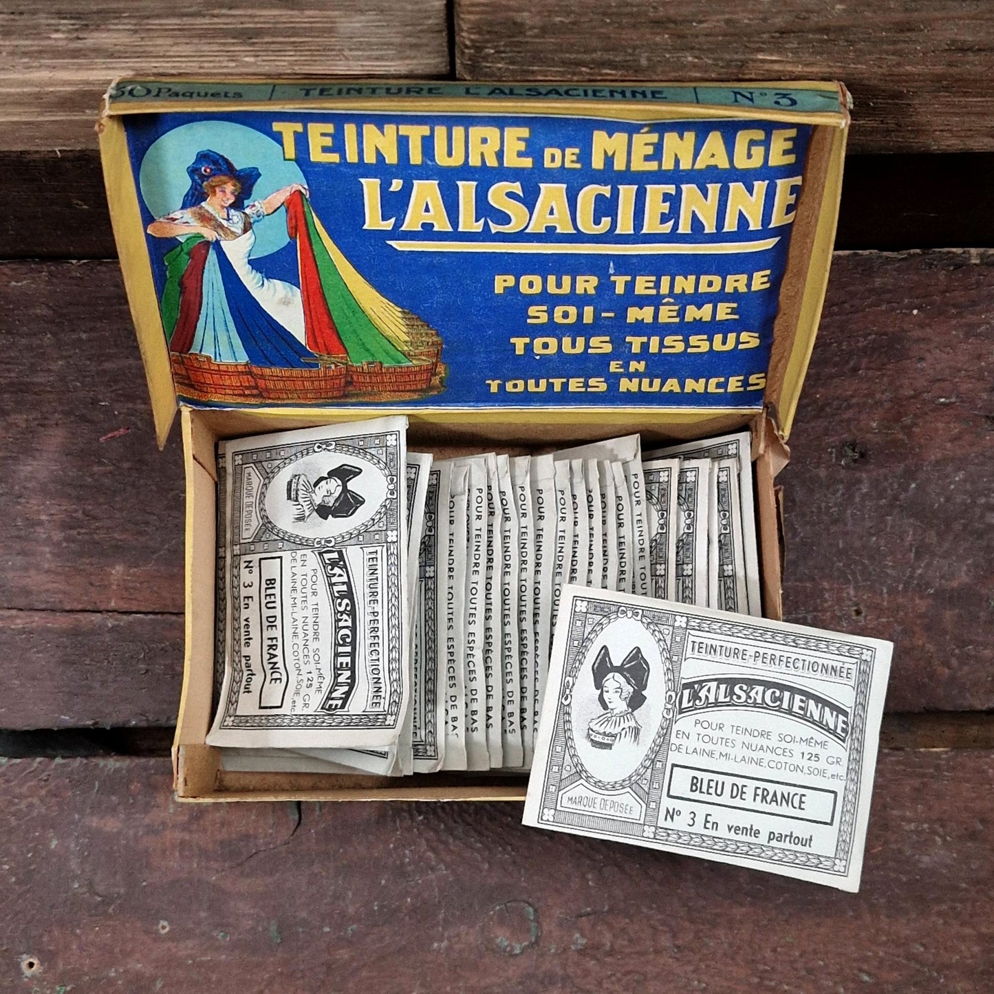 Boite de teinture « L’Alsacienne - Bleu de France » x25 sachets