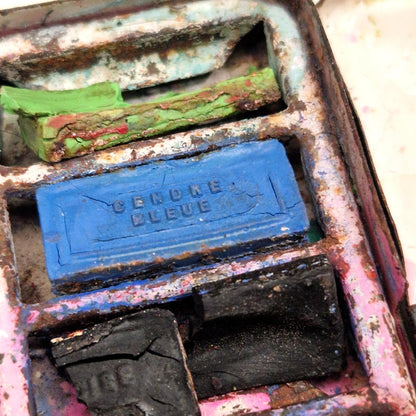 Antique, sturdy metal watercolor box