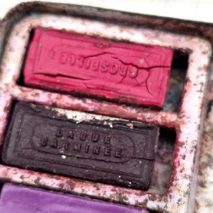 Antique, sturdy metal watercolor box