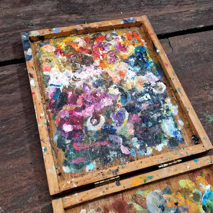Wooden artist's box - Mixing palette