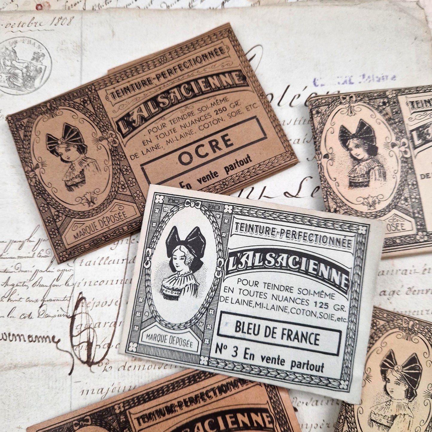 Lot de 5 sachets de teinture différentes "L’Alsacienne"