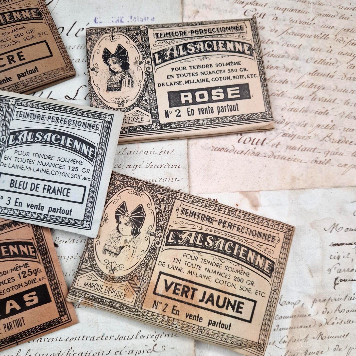 Lot de 5 sachets de teinture différentes "L’Alsacienne"