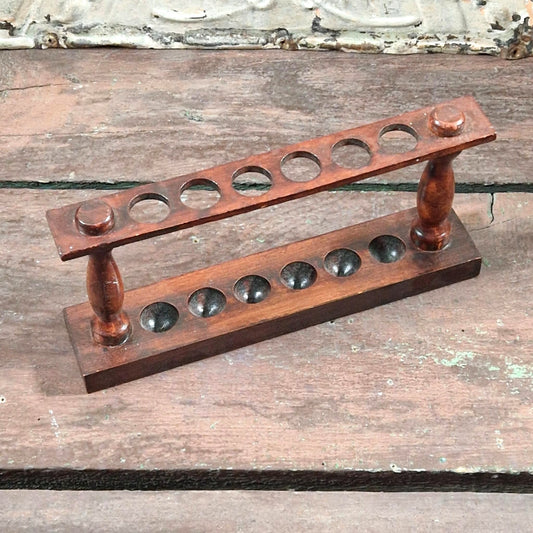 Porte tubes à essai de laboratoire en bois, Début XXe